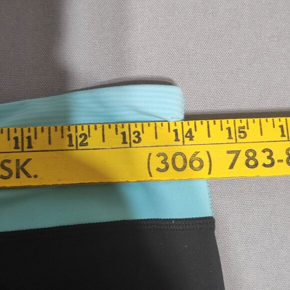 Lululemon Run Inspire Crop II pants women's sz 8 Black / Tonka Stripe Angle Blue - Picture 9 of 14